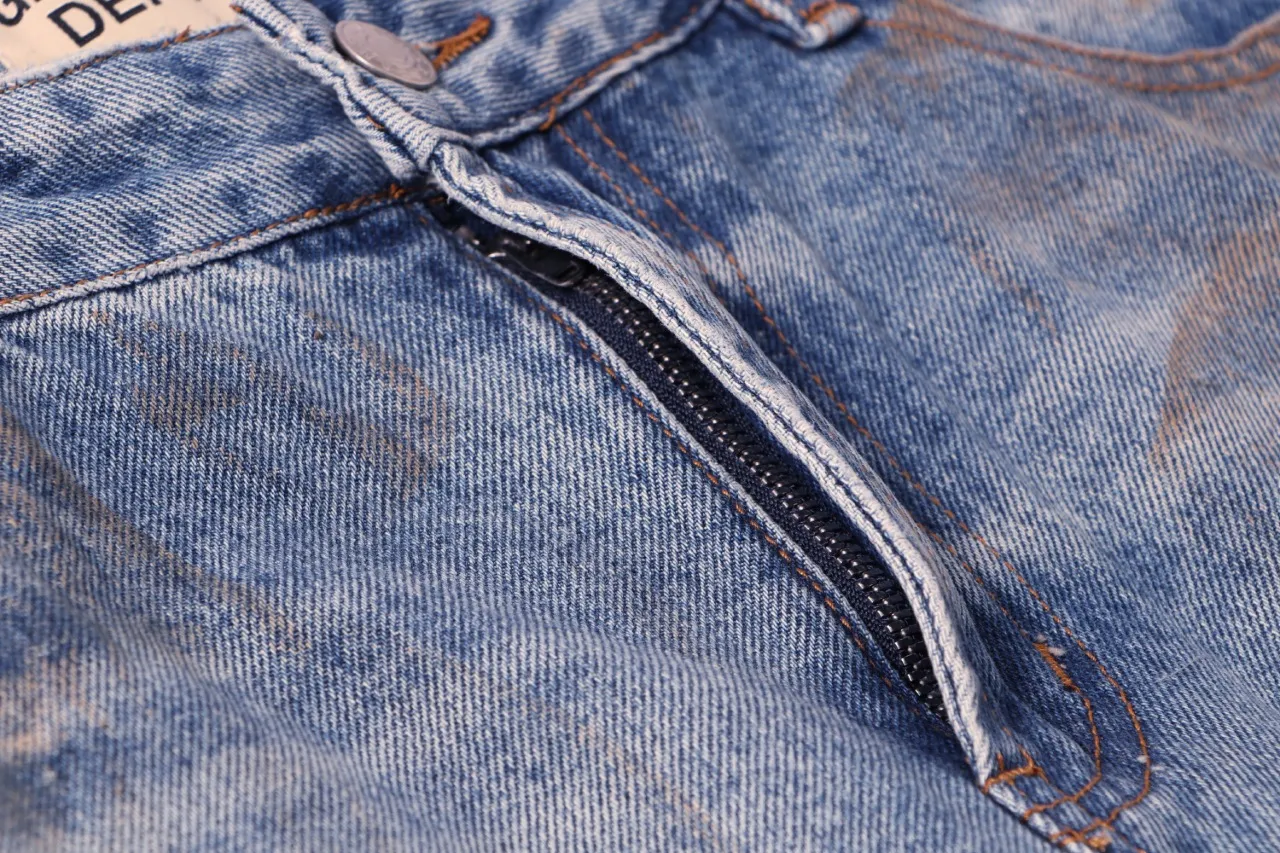 671#Gallery Dept New style embroidered patches, old splashed ink and paint, heavy-duty bootcut jeans, dirty trousers, high street fashionable trousers, casual and versatile trousers, washed blue S~XL P260